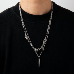 Hip hop metal indelible titanium steel necklace